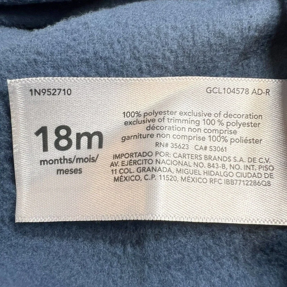 Carters Fleece Color Block Pullover 18‎ Month New
